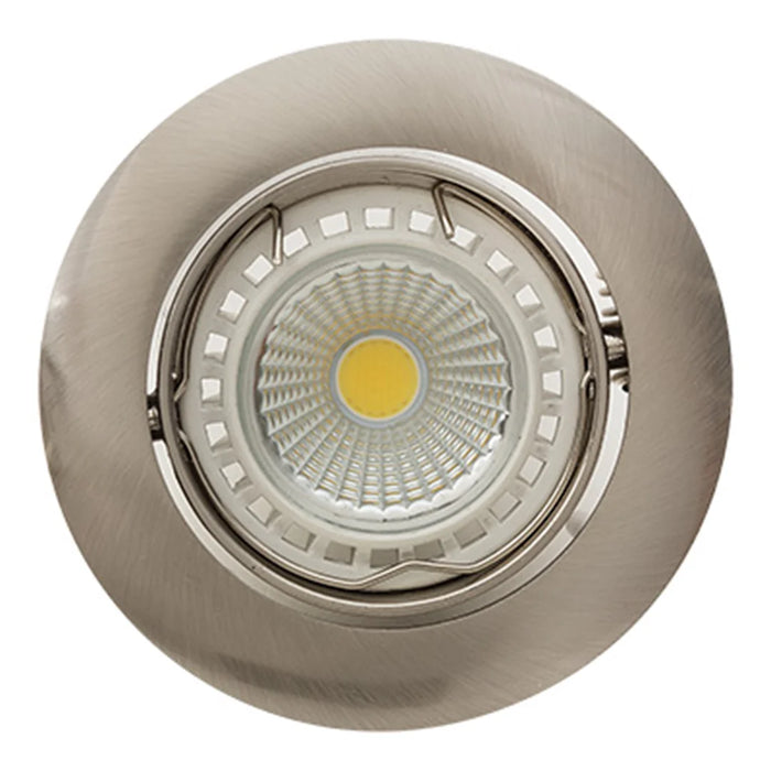 elevenpast down Light Satin Chrome Tilt Curved Rim GU10 Recessed Downlight 83mm – Various Colours D62SC 6007328329893