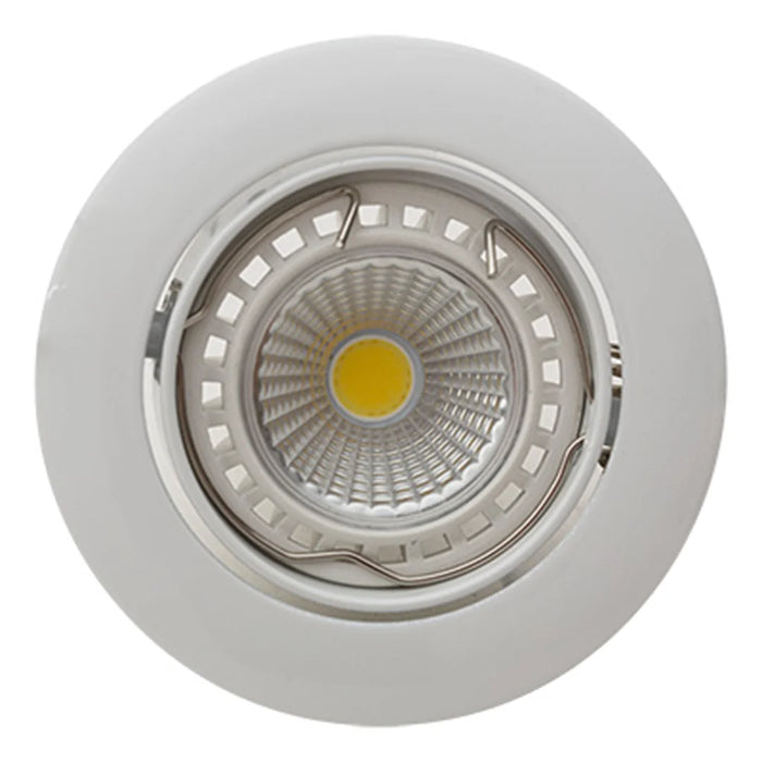elevenpast down Light White Tilt Curved Rim GU10 Recessed Downlight 83mm – Various Colours D62W 6007328329886