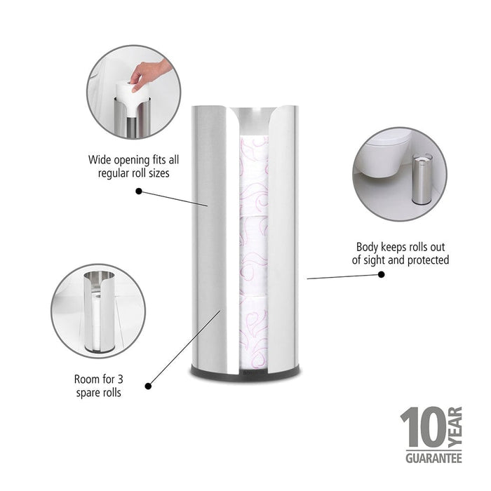 Brabantia toilet roll dispenser ReNew Toilet Roll Dispenser - Matt Steel | Soft Beige | Platinum