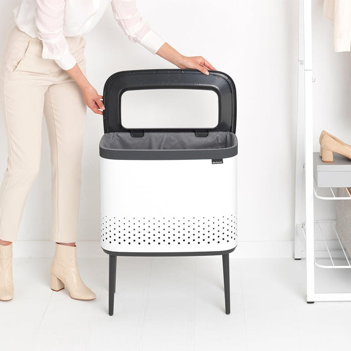 elevenpast laundry bin Bo Laundry Bin – 60 Litre White | Matt Black