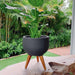 elevenpast Pots & Planters Rustic Round Japi Planter Cache Pot With Stand - Various Colours