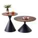 elevenpast Coffee Table Black Deora Wood and Metal Round Coffee Table Set in White | Black DeoraCoffeTableSetBlack