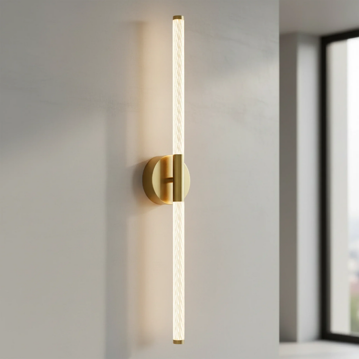 Strata Up and Down Facing Wall Light in Satin Chrome | Gold– elevenpast