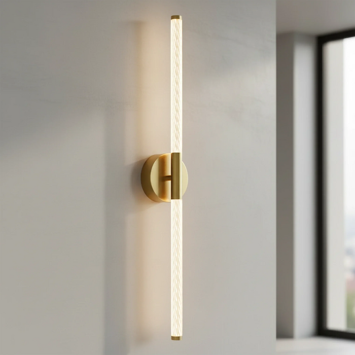 elevenpast LED wall light Strata Up and Down Facing Wall Light in Satin Chrome | Gold