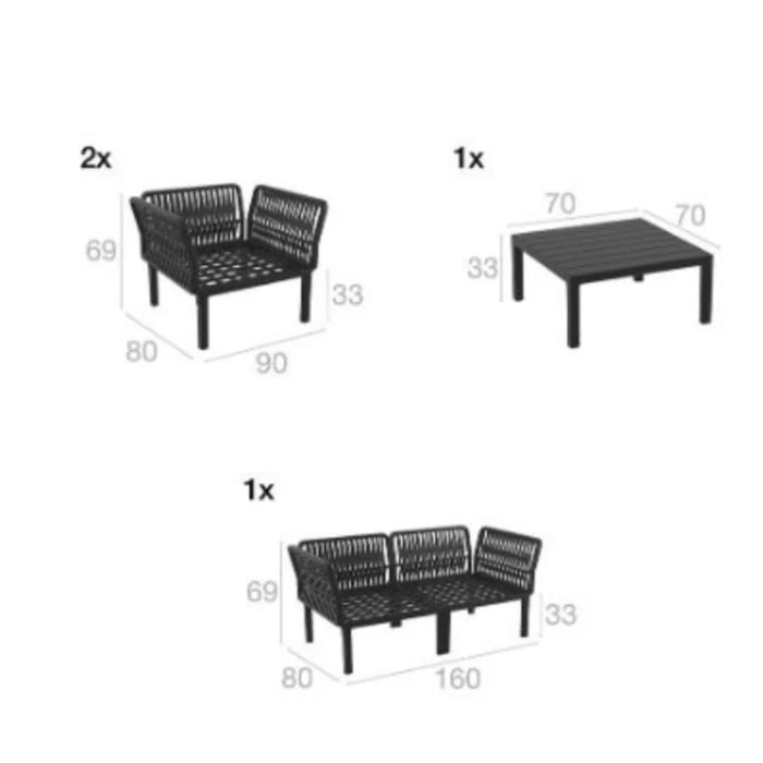 elevenpast sofa Portofino Outdoor Lounge Set - Taupe | Grey and Black