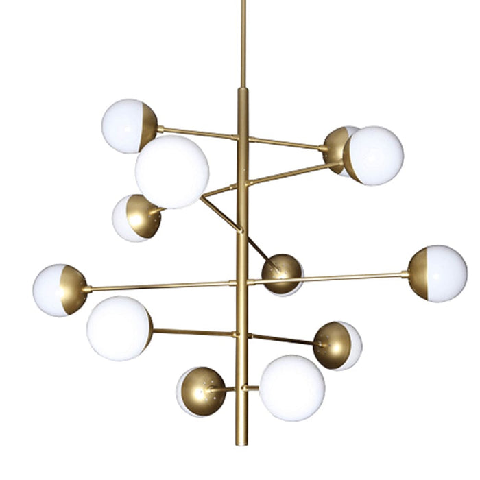 elevenpast Gatsby Chandelier 12 Light Gold with Opal Glass DL-KLCH-9250/12