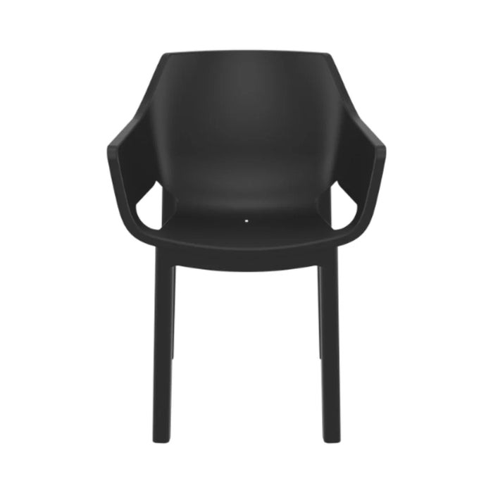 elevenpast Chairs Dora Stackable Outdoor Arm Chair – Black | Taupe