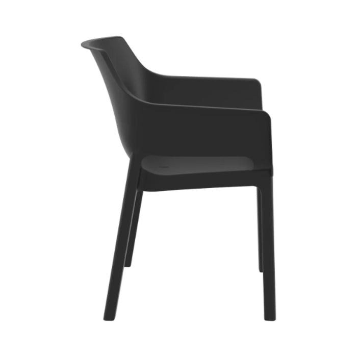 elevenpast Chairs Dora Stackable Outdoor Arm Chair – Black | Taupe