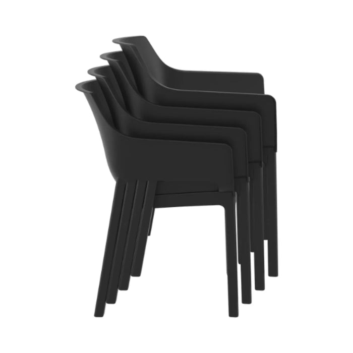 elevenpast Chairs Dora Stackable Outdoor Arm Chair – Black | Taupe