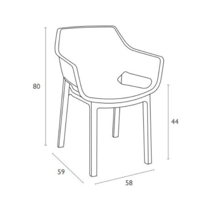 elevenpast Chairs Dora Stackable Outdoor Arm Chair – Black | Taupe