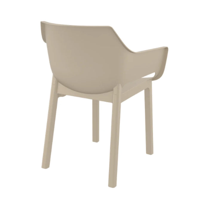 elevenpast Chairs Dora Stackable Outdoor Arm Chair – Black | Taupe