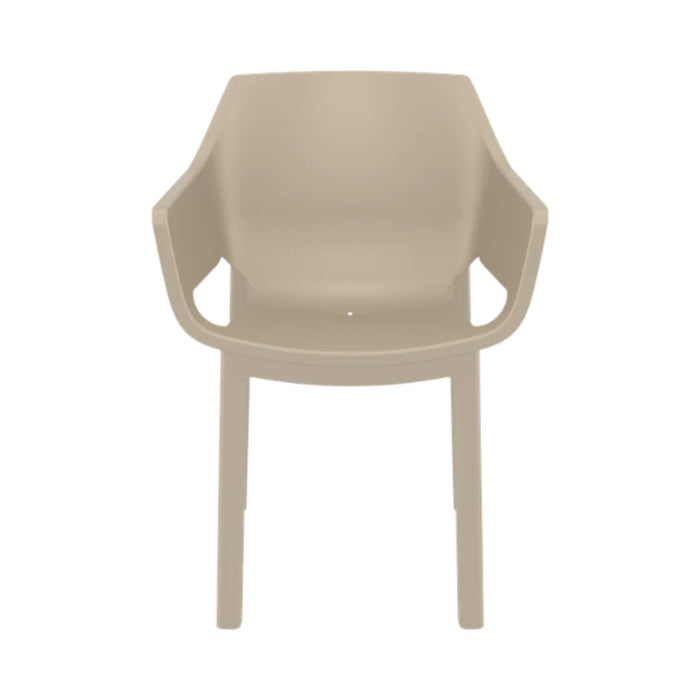 elevenpast Chairs Dora Stackable Outdoor Arm Chair – Black | Taupe