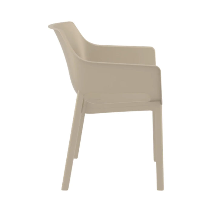 elevenpast Chairs Dora Stackable Outdoor Arm Chair – Black | Taupe