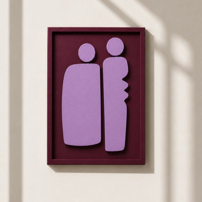 Duo Wooden Wall Art | Burgundy and Lilac