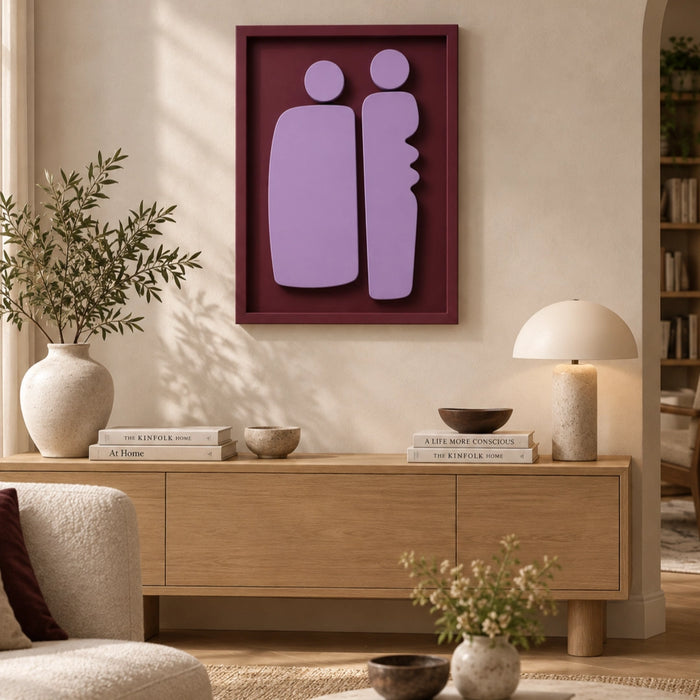 Duo Wooden Wall Art | Burgundy and Lilac