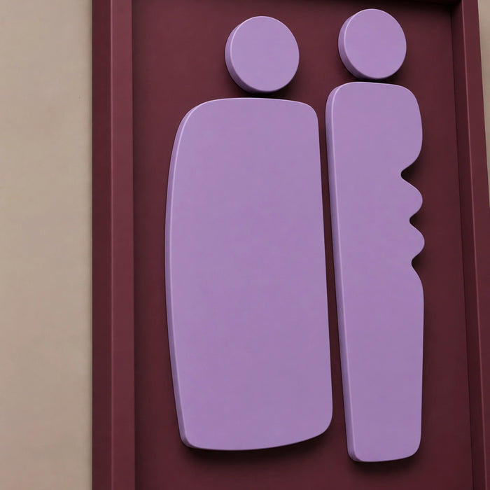 Duo Wooden Wall Art | Burgundy and Lilac