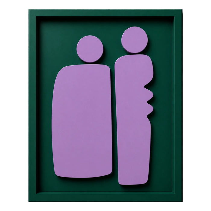 Duo Wooden Wall Art | Forrest Green and Lilac