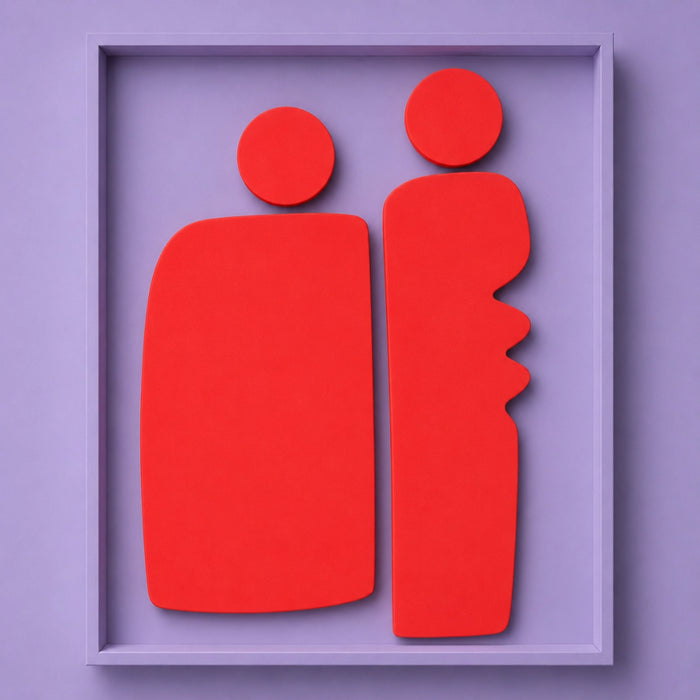 Duo Wooden Wall Art | Lilac Red Flame