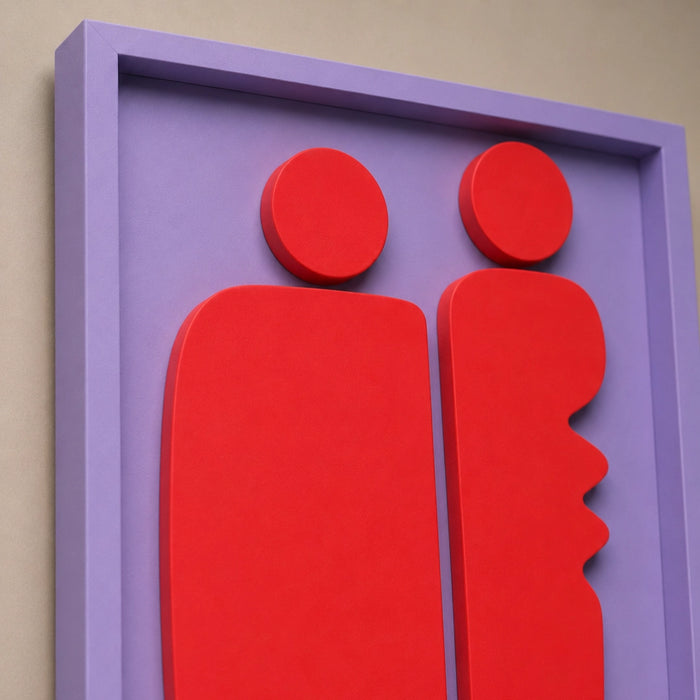 Duo Wooden Wall Art | Lilac Red Flame