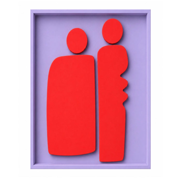 Duo Wooden Wall Art | Lilac Red Flame