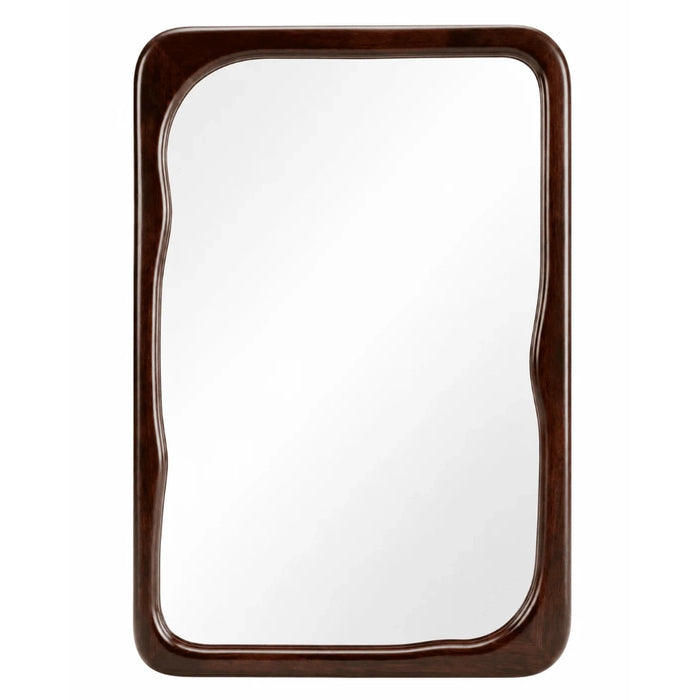 Irregular Square Wood Mirror in Dark Wallnut | Walnut | Natural