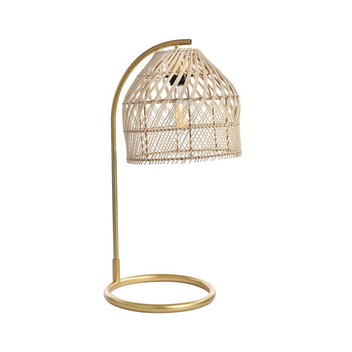 elevenpast table lamp Rattan and Metal Table Lamp Satin Gold E-KLT-610