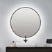 elevenpast Bathroom Mirror Sharon Round 80cm Black Framed Illuminated LED Bathroom Mirror with Defogger E89157CI1834
