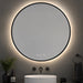 elevenpast Bathroom Mirror Sharon Round 80cm Black Framed Illuminated LED Bathroom Mirror with Defogger E89157CI1834