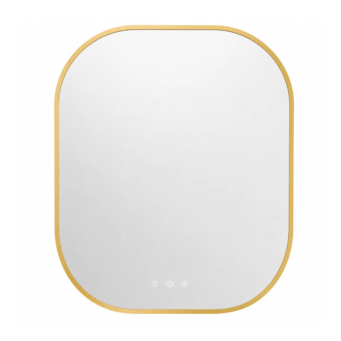 elevenpast Bathroom Mirror Sharon Illuminated CCT LED Gold Bathroom Mirror with Defogger E89193CI1834