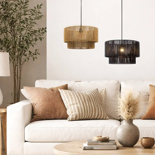 elevenpast pendant light Waigeo Rattan Pendant Light Natural | Black