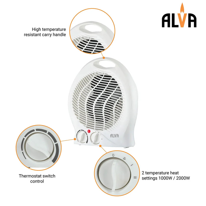 ALVA Heater ALVA Electric Fan Heater | 2000W | White EIH503 6009715630308