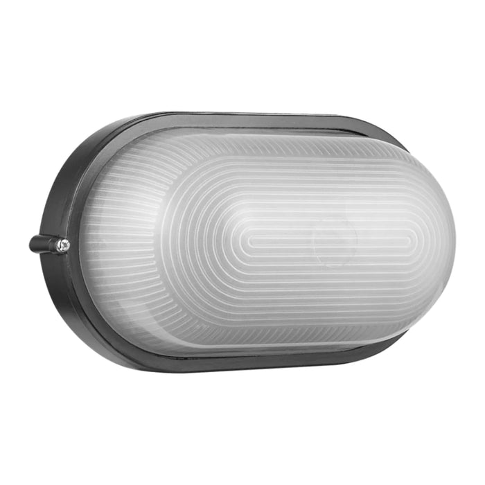elevenpast Wall Light Black Ellies Illume Series - Large AC Oval Bulkhead - E27 Base White | Black ELL-5006-BK