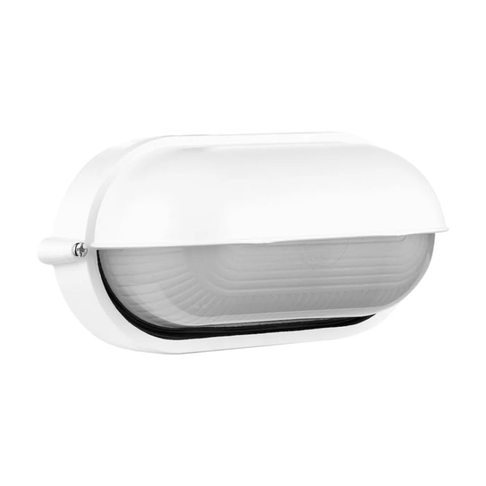 elevenpast Wall Light White Ellies Arc Series - Large AC Oval Bulkhead - E27 Base White | Black ELL-5008-WT