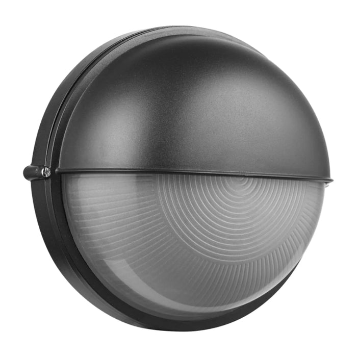 elevenpast Wall Light Black Ellies Arc Series - Large AC Round Bulkhead - E27 Base White | Black ELL-5012-BK