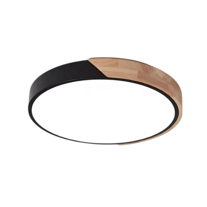 elevenpast Ceiling Light Medium Elenore LED Metal and Wood Ceiling Black ELR-0001-BW