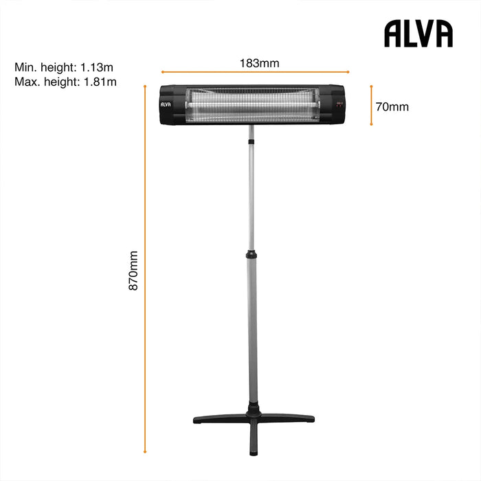 ALVA Heater ALVA Electric Infrared Heater | Telescopic Stand and Remote Control | Wall-mountable EPH650 6009715630377