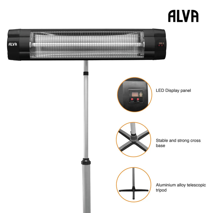 ALVA Heater ALVA Electric Infrared Heater | Telescopic Stand and Remote Control | Wall-mountable EPH650 6009715630377