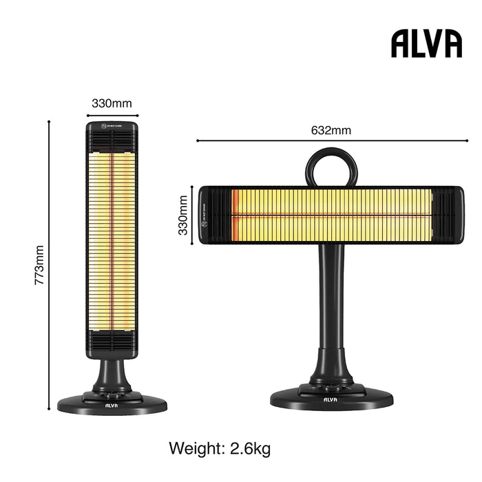 ALVA Heater ALVA Electric Infrared Short Patio Heater | Adjustable Directional Head EPH660 6009715630360