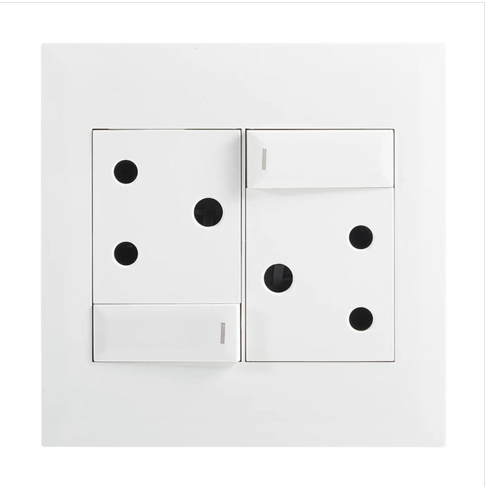 elevenpast switch White Double 16A Switched Wall Socket – Black | White EPL233 WHITE 6007226092035