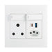 elevenpast switch White Wall Socket with 16A Switched Socket, Slim 2-Pin Socket and USB A - USB C port – Black | White EPL234 WHITE 6007226092042