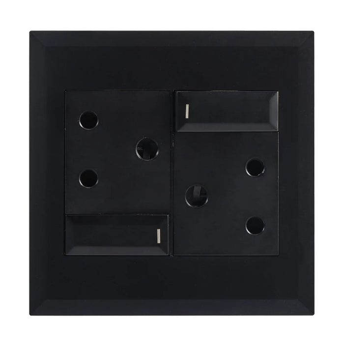 elevenpast switch Black Double 16A Switched Wall Socket – Black | White EPL283 BLACK 6007226092097