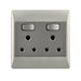 elevenpast switch Modern Double 16A Switched Wall Socket – Silver EPL351 DUO 6007226073898