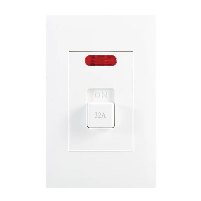 elevenpast switch White 35A Double Pole Isolator Switch 4x2 Wall Plate – Black | White ESW204 WHITE 6007226091915