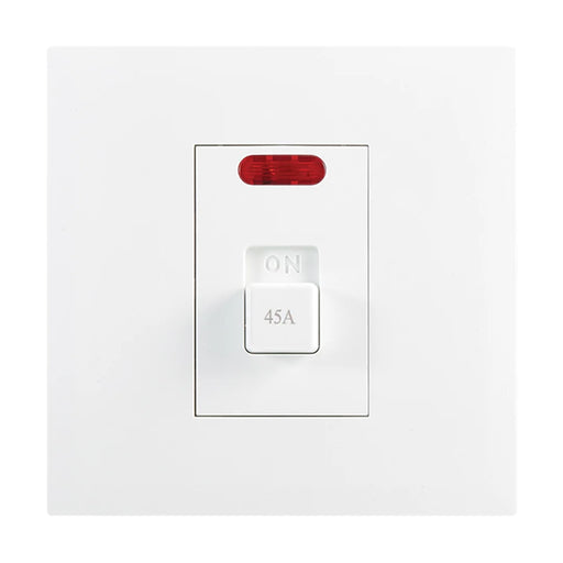 elevenpast switch White 45A Double Pole Isolator Switch 4x4 Wall Plate – Black | White ESW205 WHITE 6007226091922