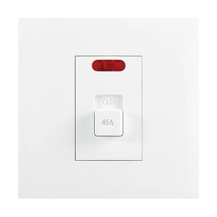 elevenpast switch White 45A Double Pole Isolator Switch 4x4 Wall Plate – Black | White ESW205 WHITE 6007226091922