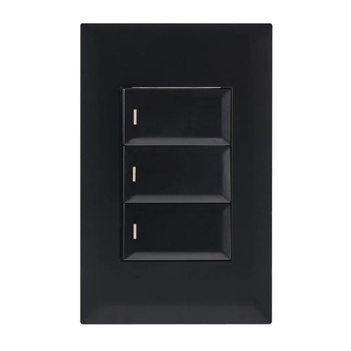 elevenpast switch Black / 1 Way 3 Lever Light Switch 4x2 Wall Plate – 1 Way | 2 Way Switch Black | White ESW253 BLACK 6007226091977