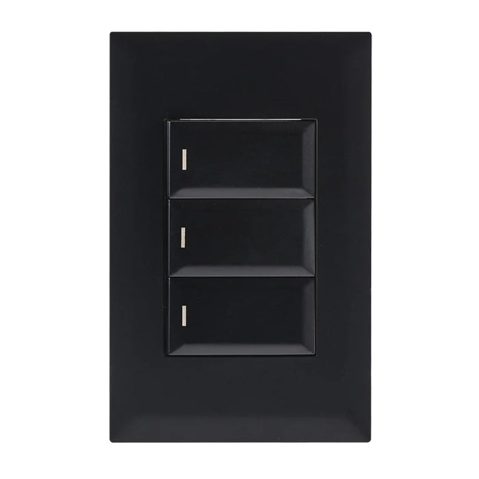elevenpast switch Black / 1 Way 3 Lever Light Switch 4x2 Wall Plate – 1 Way | 2 Way Switch Black | White ESW253 BLACK 6007226091977