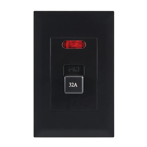 elevenpast switch Black 35A Double Pole Isolator Switch 4x2 Wall Plate – Black | White ESW254 BLACK 6007226091991