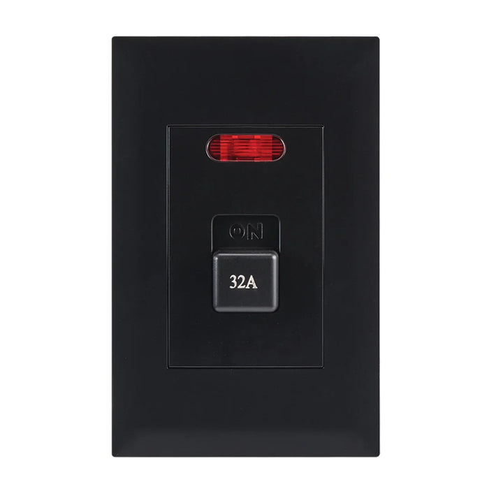 elevenpast switch Black 35A Double Pole Isolator Switch 4x2 Wall Plate – Black | White ESW254 BLACK 6007226091991