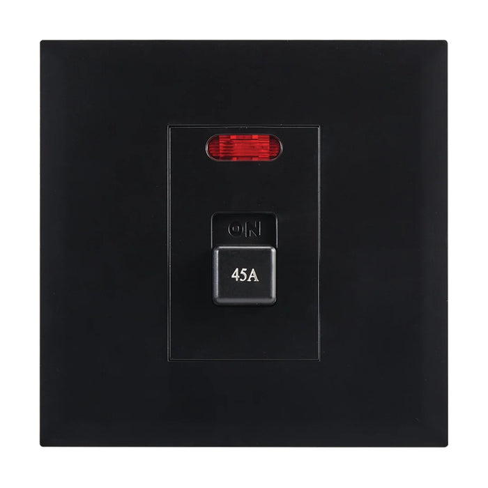 elevenpast switch Black 45A Double Pole Isolator Switch 4x4 Wall Plate – Black | White ESW255 BLACK 6007226092004